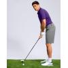imageMens Golf Shirt Grid Lightweight Short Sleeve Dry Fit Moisture Wicking Performance Athletic Collared Polo Shirts for MenPurple