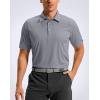 imageMens Golf Shirt Grid Lightweight Short Sleeve Dry Fit Moisture Wicking Performance Athletic Collared Polo Shirts for MenSilver Grey