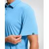 imageMens Golf Shirt Grid Lightweight Short Sleeve Dry Fit Moisture Wicking Performance Athletic Collared Polo Shirts for MenSky Blue