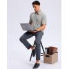 imageMens Golf Shirt Grid Lightweight Short Sleeve Dry Fit Moisture Wicking Performance Athletic Collared Polo Shirts for MenWarm Gray