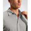 imageMens Golf Shirt Grid Lightweight Short Sleeve Dry Fit Moisture Wicking Performance Athletic Collared Polo Shirts for MenWarm Gray