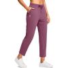 imageG Gradual Petite Pants for Women 2426 Ankle Pants 2 Pockets Stretchy 78 Sweatpants for Golf Travel Athletic CasualDark Pink
