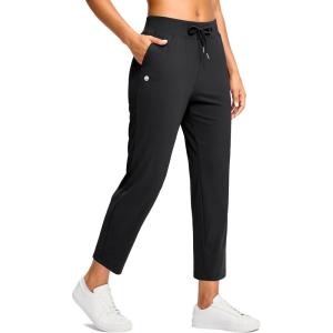 imageG Gradual Petite Pants for Women 2426 Ankle Pants 2 Pockets Stretchy 78 Sweatpants for Golf Travel Athletic CasualBlack
