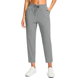 imageG Gradual Petite Pants for Women 2426 Ankle Pants 2 Pockets Stretchy 78 Sweatpants for Golf Travel Athletic CasualBright Grey