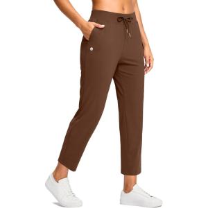 imageG Gradual Petite Pants for Women 2426 Ankle Pants 2 Pockets Stretchy 78 Sweatpants for Golf Travel Athletic CasualBrown