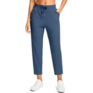 imageG Gradual Petite Pants for Women 2426 Ankle Pants 2 Pockets Stretchy 78 Sweatpants for Golf Travel Athletic CasualDark Blue