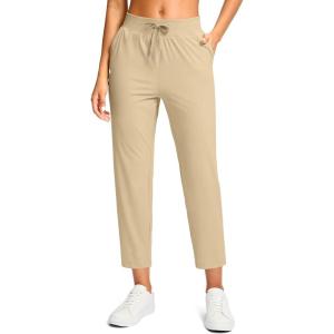 imageG Gradual Petite Pants for Women 2426 Ankle Pants 2 Pockets Stretchy 78 Sweatpants for Golf Travel Athletic CasualKhaki