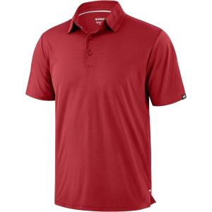 imageMens Golf Shirt Grid Lightweight Short Sleeve Dry Fit Moisture Wicking Performance Athletic Collared Polo Shirts for MenRed
