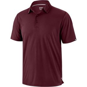 imageMens Golf Shirt Grid Lightweight Short Sleeve Dry Fit Moisture Wicking Performance Athletic Collared Polo Shirts for MenWine Red
