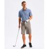 imageG Gradual Mens Golf Shorts 11 Long with 4 Pockets Lightweight Knee Length Elastic Waist Quick Dry Casual Dress Work Shorts Stone Grey XL
