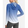 imageG Gradual Womens UPF 50 Sun Protection Hoodie Jacket Lightweight Zip Up Jackets Long Sleeve Shirts for Women Hiking OutdoorBlueWhite Gradient