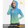 imageG Gradual Womens UPF 50 Sun Protection Hoodie Jacket Lightweight Zip Up Jackets Long Sleeve Shirts for Women Hiking OutdoorGreenYellow Gradient