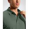imageMens Golf Shirt Grid Lightweight Short Sleeve Dry Fit Moisture Wicking Performance Athletic Collared Polo Shirts for MenAsh Green