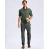 imageMens Golf Shirt Grid Lightweight Short Sleeve Dry Fit Moisture Wicking Performance Athletic Collared Polo Shirts for MenAsh Green