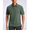 imageMens Golf Shirt Grid Lightweight Short Sleeve Dry Fit Moisture Wicking Performance Athletic Collared Polo Shirts for MenAsh Green