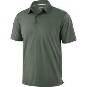 imageMens Golf Shirt Grid Lightweight Short Sleeve Dry Fit Moisture Wicking Performance Athletic Collared Polo Shirts for MenAsh Green