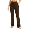 image28303234 Inseam Womens Bootcut Yoga Pants Long Bootleg HighWaisted Flare Pants with PocketsCoffee Brown
