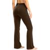 image28303234 Inseam Womens Bootcut Yoga Pants Long Bootleg HighWaisted Flare Pants with PocketsCoffee Brown