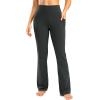 image28303234 Inseam Womens Bootcut Yoga Pants Long Bootleg HighWaisted Flare Pants with PocketsDark Grey