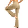 image28303234 Inseam Womens Bootcut Yoga Pants Long Bootleg HighWaisted Flare Pants with PocketsDark Khaki