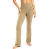 image28303234 Inseam Womens Bootcut Yoga Pants Long Bootleg HighWaisted Flare Pants with PocketsDark Khaki