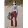 image28303234 Inseam Womens Bootcut Yoga Pants Long Bootleg HighWaisted Flare Pants with PocketsDark Red