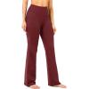 image28303234 Inseam Womens Bootcut Yoga Pants Long Bootleg HighWaisted Flare Pants with PocketsDark Red