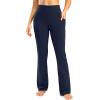 image28303234 Inseam Womens Bootcut Yoga Pants Long Bootleg HighWaisted Flare Pants with PocketsNavy