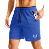 imageG Gradual Mens Gym Workout Shorts Zipper Pockets 5  7 Quick Dry Breathable Runing Athletic Short for MenBlue