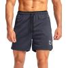 imageG Gradual Mens Gym Workout Shorts Zipper Pockets 5  7 Quick Dry Breathable Runing Athletic Short for MenDark Grey