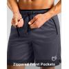 imageG Gradual Mens Gym Workout Shorts Zipper Pockets 5  7 Quick Dry Breathable Runing Athletic Short for MenDark Grey