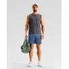 imageG Gradual Mens Gym Workout Shorts Zipper Pockets 5  7 Quick Dry Breathable Runing Athletic Short for MenDusty Blue