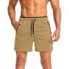 imageG Gradual Mens Gym Workout Shorts Zipper Pockets 5  7 Quick Dry Breathable Runing Athletic Short for MenKhaki