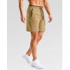 imageG Gradual Mens Gym Workout Shorts Zipper Pockets 5  7 Quick Dry Breathable Runing Athletic Short for MenKhaki