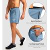 imageG Gradual Mens Gym Workout Shorts Zipper Pockets 5  7 Quick Dry Breathable Runing Athletic Short for MenLight Blue