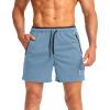 imageG Gradual Mens Gym Workout Shorts Zipper Pockets 5  7 Quick Dry Breathable Runing Athletic Short for MenLight Blue