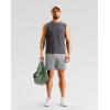 imageG Gradual Mens Gym Workout Shorts Zipper Pockets 5  7 Quick Dry Breathable Runing Athletic Short for MenLight Grey