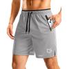 imageG Gradual Mens Gym Workout Shorts Zipper Pockets 5  7 Quick Dry Breathable Runing Athletic Short for MenLight Grey