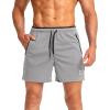 imageG Gradual Mens Gym Workout Shorts Zipper Pockets 5  7 Quick Dry Breathable Runing Athletic Short for MenLight Grey