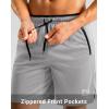 imageG Gradual Mens Gym Workout Shorts Zipper Pockets 5  7 Quick Dry Breathable Runing Athletic Short for MenLight Grey