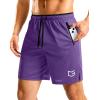imageG Gradual Mens Gym Workout Shorts Zipper Pockets 5  7 Quick Dry Breathable Runing Athletic Short for MenPurple