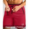 imageG Gradual Mens Gym Workout Shorts Zipper Pockets 5  7 Quick Dry Breathable Runing Athletic Short for MenRed