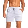 imageG Gradual Mens Gym Workout Shorts Zipper Pockets 5  7 Quick Dry Breathable Runing Athletic Short for MenWhite