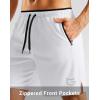 imageG Gradual Mens Gym Workout Shorts Zipper Pockets 5  7 Quick Dry Breathable Runing Athletic Short for MenWhite