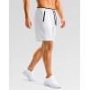 imageG Gradual Mens Gym Workout Shorts Zipper Pockets 5  7 Quick Dry Breathable Runing Athletic Short for MenWhite