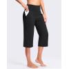 imageG Gradual Womens Capri Pants with Pockets High Waist Yoga Pants Wide Leg Workout Summer Pants for Casual Travel ExerciseBlack