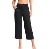 imageG Gradual Womens Capri Pants with Pockets High Waist Yoga Pants Wide Leg Workout Summer Pants for Casual Travel ExerciseBlack