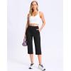 imageG Gradual Womens Capri Pants with Pockets High Waist Yoga Pants Wide Leg Workout Summer Pants for Casual Travel ExerciseBlack