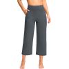 imageG Gradual Womens Capri Pants with Pockets High Waist Yoga Pants Wide Leg Workout Summer Pants for Casual Travel ExerciseDark Grey