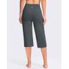 imageG Gradual Womens Capri Pants with Pockets High Waist Yoga Pants Wide Leg Workout Summer Pants for Casual Travel ExerciseDark Grey